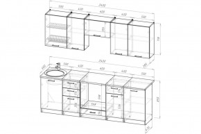 АНТИКА Кухонный гарнитур Базис (2400 мм) в Воткинске - votkinsk.ok-mebel.com | фото 2