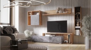 ДАЛЛАС Гостиная (модульная) цемент темный в Воткинске - votkinsk.ok-mebel.com | фото