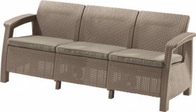 Диван пластиковый Корфу Макс (Corfu love seat max) капучино - песок в Воткинске - votkinsk.ok-mebel.com | фото 1