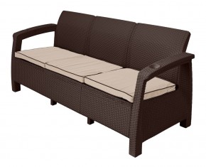 Диван Yalta Premium Sofa 3 Set (Ялта) шоколадный (+подушки под спину) в Воткинске - votkinsk.ok-mebel.com | фото