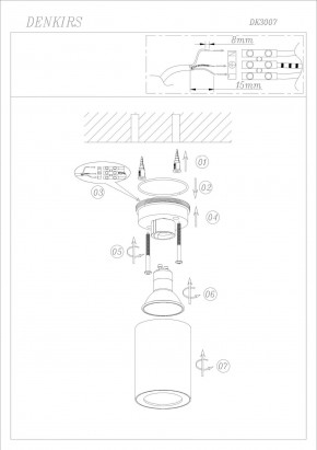 DK3007-BK Накладной светильник влагозащ., IP 44, 15 Вт, GU10, черный, алюминий в Воткинске - votkinsk.ok-mebel.com | фото 6