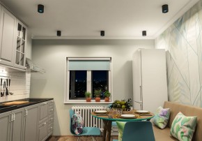 DK3090-BK+CY Светильник накладной IP 20, 10 Вт, GU5.3, LED, черный/голубой, пластик в Воткинске - votkinsk.ok-mebel.com | фото 2