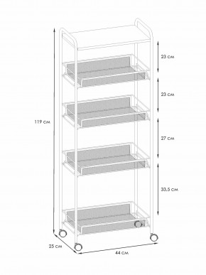 Э 443 ГР Этажерка "Ладья 25КС" Графит в Воткинске - votkinsk.ok-mebel.com | фото 2