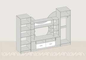 Гостиная Аллегро с 2 шкафами вариант-5 (венге/дуб белфорт) в Воткинске - votkinsk.ok-mebel.com | фото 2