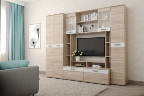 Гостиная Белла (Дуб Сонома/Белый глянец) в Воткинске - votkinsk.ok-mebel.com | фото