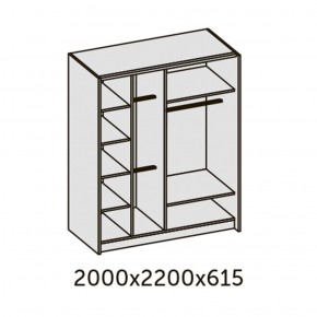 ИННЭС-5 Шкаф-купе 2-х дв. 2000 (2 дв. Ф3 - венге вст. экокожа корич) в Воткинске - votkinsk.ok-mebel.com | фото 2