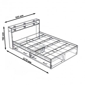 Камелия Кровать с ящиками 0900, цвет дуб сонома, ШхГхВ 93,5х217х78,2 см., сп.м. 900х2000 мм., без матраса, основание есть в Воткинске - votkinsk.ok-mebel.com | фото 6
