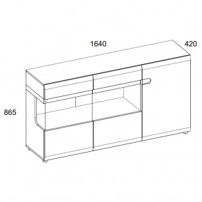 Комод 3D/TYP 42, LINATE ,цвет белый/сонома трюфель в Воткинске - votkinsk.ok-mebel.com | фото 2