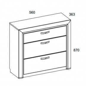 Комод 3S/56, OLIVIA, цвет вудлайн крем/дуб анкона в Воткинске - votkinsk.ok-mebel.com | фото 3