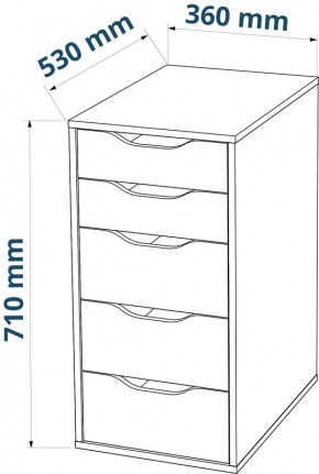 Комод Ингар белый с пятью выдвижными ящиками в Воткинске - votkinsk.ok-mebel.com | фото 3