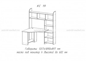 Компьютерный стол №19 (Анкор темный) в Воткинске - votkinsk.ok-mebel.com | фото 3