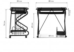 Компьютерный стол Gera 80х50х74 black в Воткинске - votkinsk.ok-mebel.com | фото 2