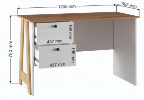 Компьютерный стол Теодора белый / крафт золотой в Воткинске - votkinsk.ok-mebel.com | фото 3