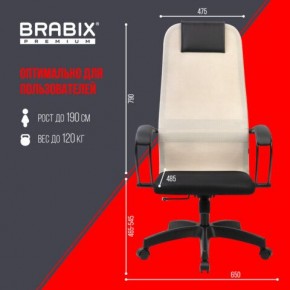 Кресло BRABIX PREMIUM "Ultimate EX-800" пластик, плотная двойная сетка Х2, черное/бежевое, 532916 в Воткинске - votkinsk.ok-mebel.com | фото 6