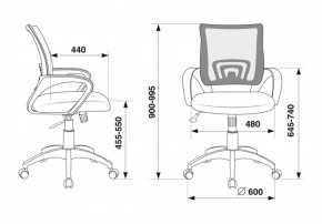 Кресло Бюрократ CH-695N/DG/TW-11 серый TW-04 черный TW-11 в Воткинске - votkinsk.ok-mebel.com | фото 4