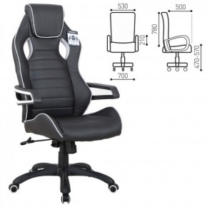 Кресло компьютерное BRABIX Techno Pro GM-003 (экокожа черное/серое, вставки серые) 531814 в Воткинске - votkinsk.ok-mebel.com | фото 2
