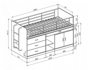 Кровать-чердак "Дюймовочка-6"  Белый/Розовый в Воткинске - votkinsk.ok-mebel.com | фото 2