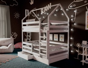 Кровать-домик двухъярусная 80*190 Белый в Воткинске - votkinsk.ok-mebel.com | фото