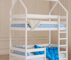 Кровать-домик двухъярусная 80*190 Белый в Воткинске - votkinsk.ok-mebel.com | фото 6
