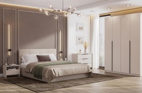 Кровать двойная №4 с основанием (Бежевый) в Воткинске - votkinsk.ok-mebel.com | фото 3