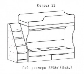 КАПРИЗ-22 Кровать двухъярусная 800 настил ЛДСП в Воткинске - votkinsk.ok-mebel.com | фото 2