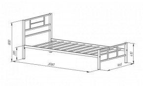 Кровать металлическая "Кадис 900х1900" Коричневый в Воткинске - votkinsk.ok-mebel.com | фото 2