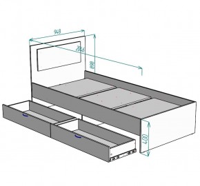 Кровать Ольга L48 (900) 2 ящика в Воткинске - votkinsk.ok-mebel.com | фото 2