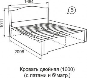 Кровать с латами Виктория 05 в Воткинске - votkinsk.ok-mebel.com | фото 2