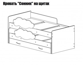 Кровать выкатная Соник на щитах (800*1600) с бортиком + ящик в Воткинске - votkinsk.ok-mebel.com | фото 2