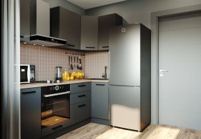 Кухня угловая Антрацит 2200х1000 (Стол. 38мм) в Воткинске - votkinsk.ok-mebel.com | фото