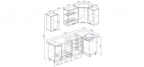 Кухня угловая Антрацит 2200х1000 (Стол. 38мм) в Воткинске - votkinsk.ok-mebel.com | фото 2