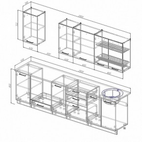 Кухонный гарнитур Антрацит 2800 (Стол. 26мм) в Воткинске - votkinsk.ok-mebel.com | фото 2