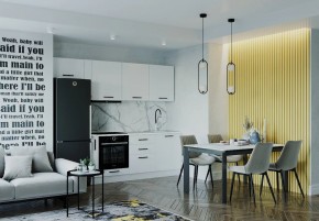 Кухонный гарнитур Белый Глянец 2550 (Стол. 38мм) в Воткинске - votkinsk.ok-mebel.com | фото