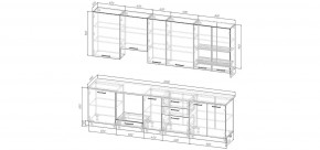 Кухонный гарнитур Санторини 3000 h950 (Стол. 38мм) в Воткинске - votkinsk.ok-mebel.com | фото 2