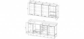 Кухонный гарнитур Смоки 2200 h950 (Стол. 38 мм) в Воткинске - votkinsk.ok-mebel.com | фото 2