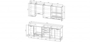 Кухонный гарнитур Смоки 2400 h950 (Стол. 38 мм) в Воткинске - votkinsk.ok-mebel.com | фото 2