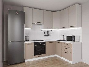 Кухонный гарнитур угловой Каппучино 2200*1600 h 950 (Стол. 38мм) в Воткинске - votkinsk.ok-mebel.com | фото