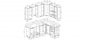 Кухонный гарнитур угловой Каппучино 2200*1600 h 950 (Стол. 38мм) в Воткинске - votkinsk.ok-mebel.com | фото 2