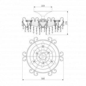 Люстра на штанге Bogate"s Empress 305/6 Strotskis в Воткинске - votkinsk.ok-mebel.com | фото 3