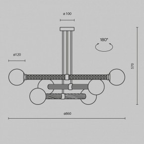Люстра на штанге Maytoni Teatro MOD287PL-06BS в Воткинске - votkinsk.ok-mebel.com | фото 3