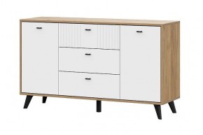 МИЛАН Комод 3 ящика двухстворчатый (Белый Матовый) в Воткинске - votkinsk.ok-mebel.com | фото