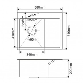 Мойка HD5851L MELANA ProfLine 3,0/200 САТИН врезная прямоугольная с коландером HD5851L в Воткинске - votkinsk.ok-mebel.com | фото 2