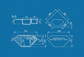 Мойка кухонная ULGRAN U-409 (970*500) в Воткинске - votkinsk.ok-mebel.com | фото 2