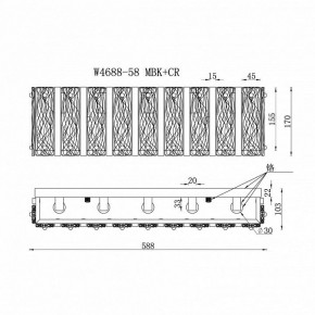 Накладной светильник iLamp Panorama W4688-58 MBK+CR в Воткинске - votkinsk.ok-mebel.com | фото 2