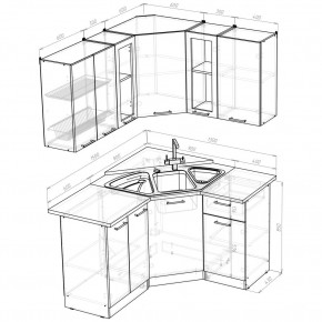 ОЛЬГА Кухонный гарнитур Оптима 2 (1500*1300 мм) в Воткинске - votkinsk.ok-mebel.com | фото 2