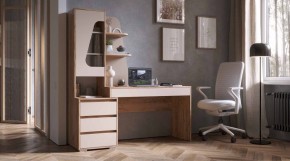 ПИФАГОР Стол компьютерный (дуб вотан/кашемир) в Воткинске - votkinsk.ok-mebel.com | фото