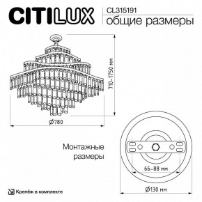 Подвесная люстра Citilux Naiad CL315191 в Воткинске - votkinsk.ok-mebel.com | фото 7