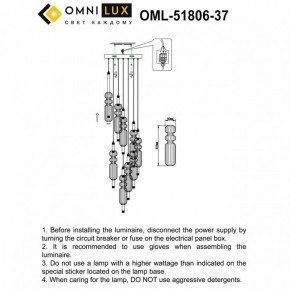 Подвесная люстра Omnilux Vepri OML-51806-37 в Воткинске - votkinsk.ok-mebel.com | фото 9