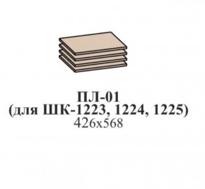 Полки ЛУНА (ПЛ-01 для ШК-1223, ШК-1224, ШК-1225) Ясень шимо светлый в Воткинске - votkinsk.ok-mebel.com | фото