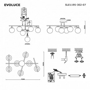 Потолочная люстра EVOLUCE SIERRA SLE1195-302-07 в Воткинске - votkinsk.ok-mebel.com | фото 7